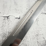 Exotic: Yoshikazu Ikeda Blue #1 Mizu-Honyaki Yanagiba 300mm with Blood Groove Black & White Ebony