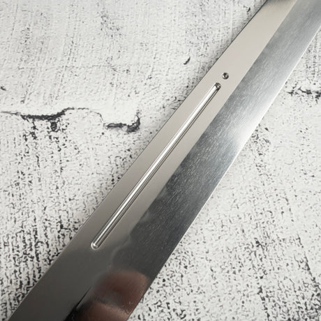 Exotic: Yoshikazu Ikeda Blue #1 Mizu-Honyaki Yanagiba 300mm with Blood Groove Black & White Ebony