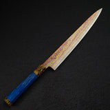 Hatsukokoro Kujaku V-Toku-2 Sujihiki 270mm Rainbow Damascus Finish Purple