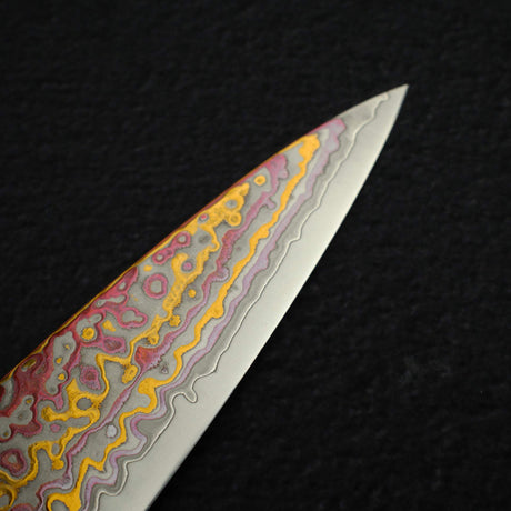 Hatsukokoro Kujaku V-Toku-2 Sujihiki 270mm Rainbow Damascus Finish Purple