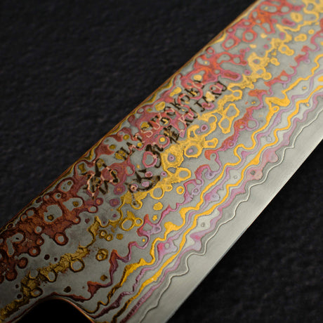 Hatsukokoro Kujaku V-Toku-2 Sujihiki 270mm Rainbow Damascus Finish Purple