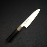 Sukenari ZDP-189 Hairline Santoku 195mm, Ebony Handle with Blonde/Marble Ferrule