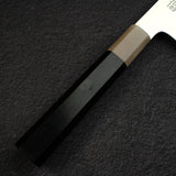 Sukenari ZDP-189 Hairline K-tip Gyuto 210mm, Ebony Handle with Blonde/Marble Ferrule