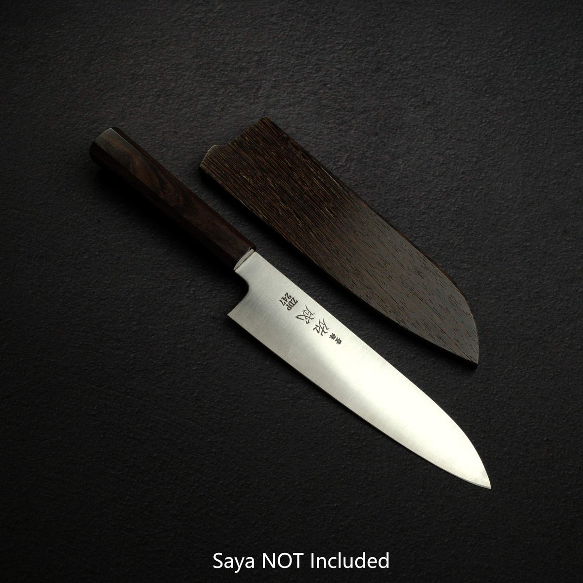 Sukenari ZDP-247 Hairline Santoku 180mm, Ebony Handle