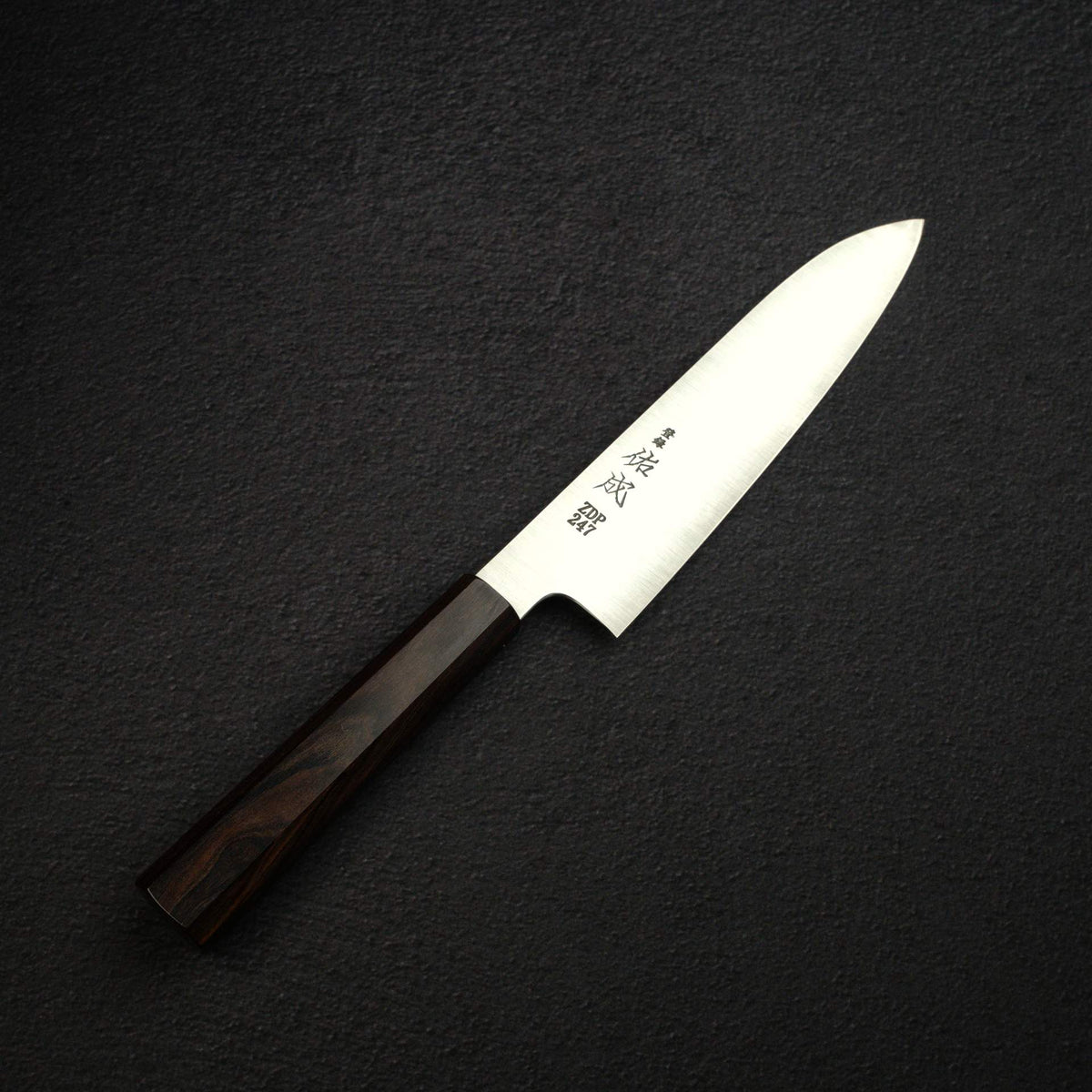 Sukenari ZDP-247 Hairline Santoku 180mm, Ebony Handle