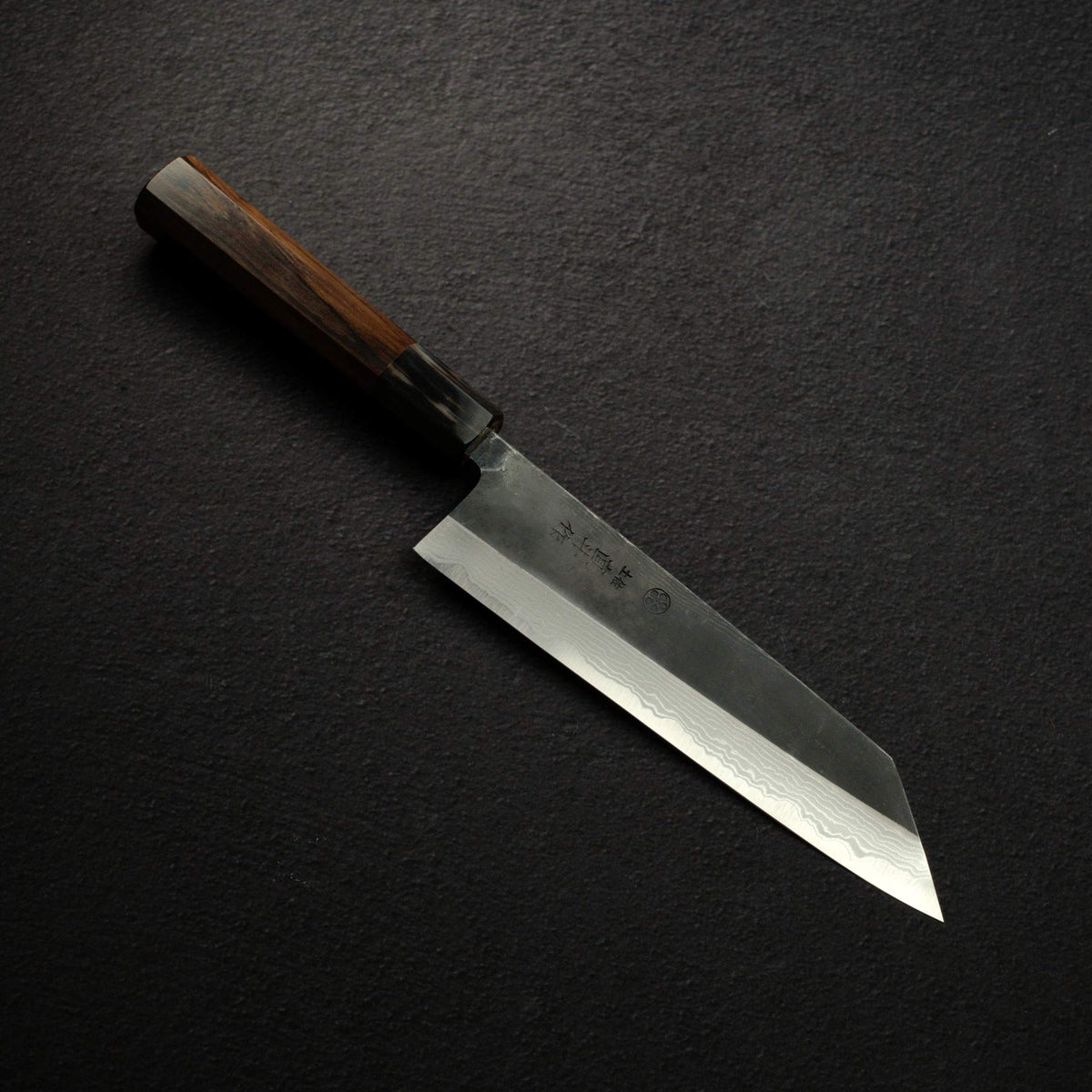 Naoto Blue 1 Damascus Kurouchi Bunka 180mm
