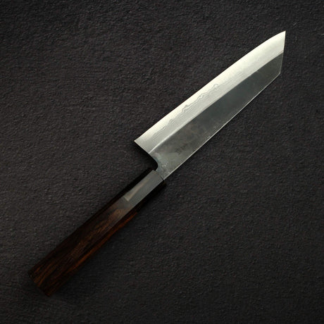 Naoto Blue 1 Damascus Kurouchi Bunka 180mm