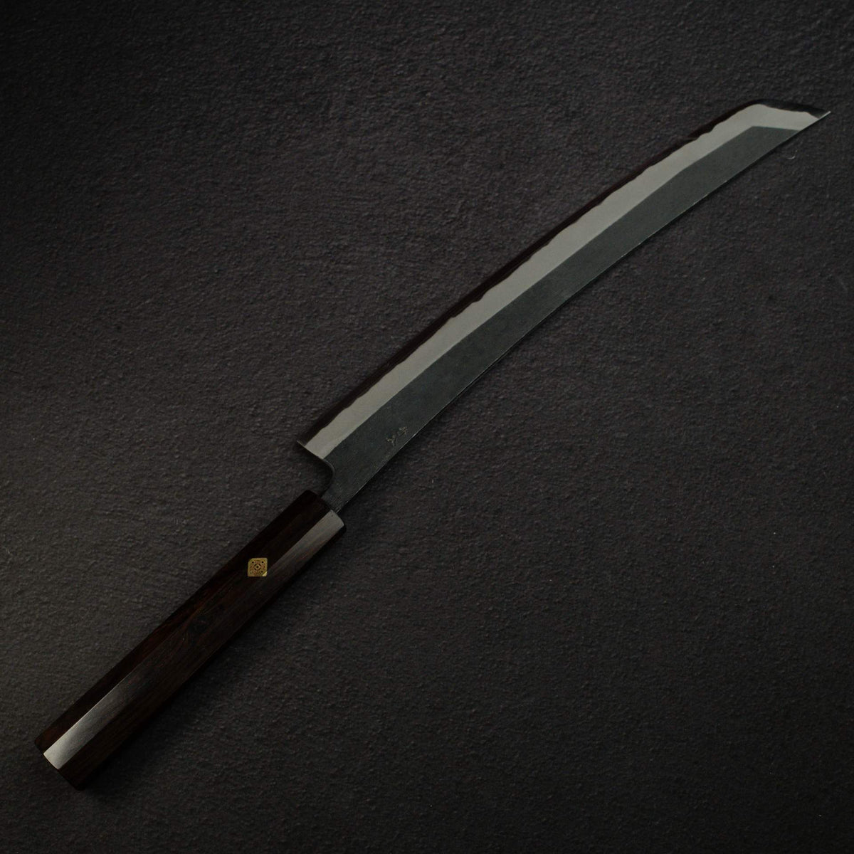 Tsunehisa Blue 2 "Samurai" Sakimaru Sujihiki 300mm, Ebony with Mosaic Pin Handle
