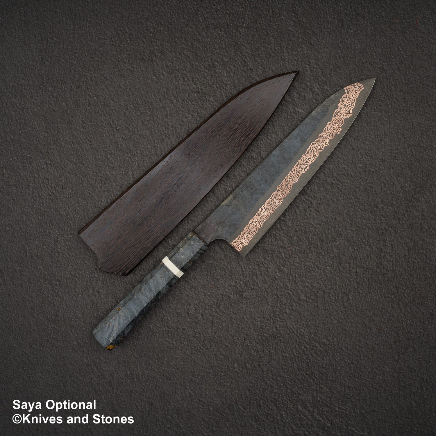 Hatsukokoro x Nigara Yorokobi SLD Copper Damascus Gyuto 210mm Birch Handle