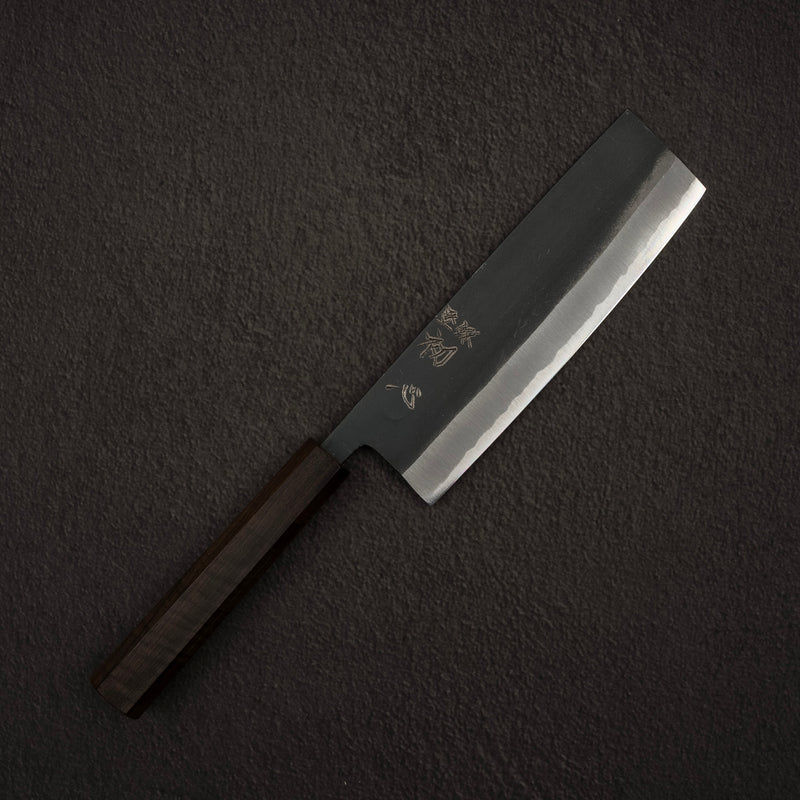 하츠코코로 아오사기 청2강 쿠로우치 나키리(야채칼) 165mm 블랙 차카테
