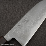 하츠코코로 청2강 다마스커스 미가키 산토쿠(다용도칼) 180mm 에보니 핸들