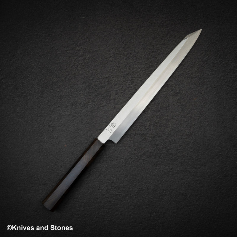 Hatsukokoro FAXR2 Powdered Steel K-tip Yanagiba 270mm Mirror Polish Ebony