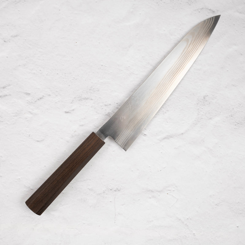 Hatsukokoro Ginso Ginsan Nickel Damascus Gyuto 240mm