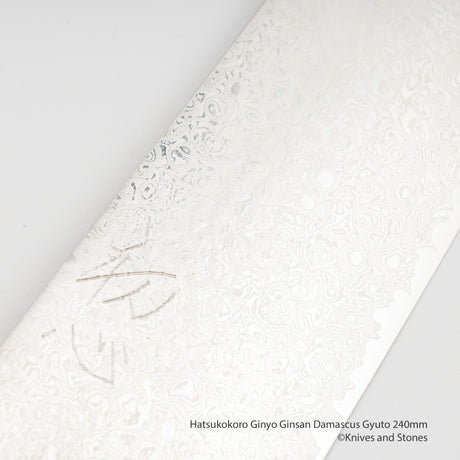 Hatsukokoro Ginyo Ginsan Damascus Gyuto 240mm
