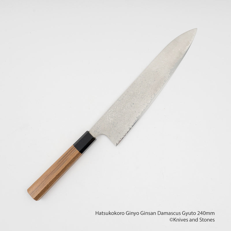 하츠코코로 긴요 은삼강 다마스커스 규토(셰프나이프) 240mm