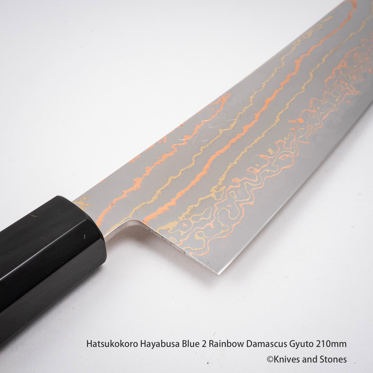 하츠코코로 하야부사 청2강 레인보우 다마스커스 규토(셰프나이프) 210mm