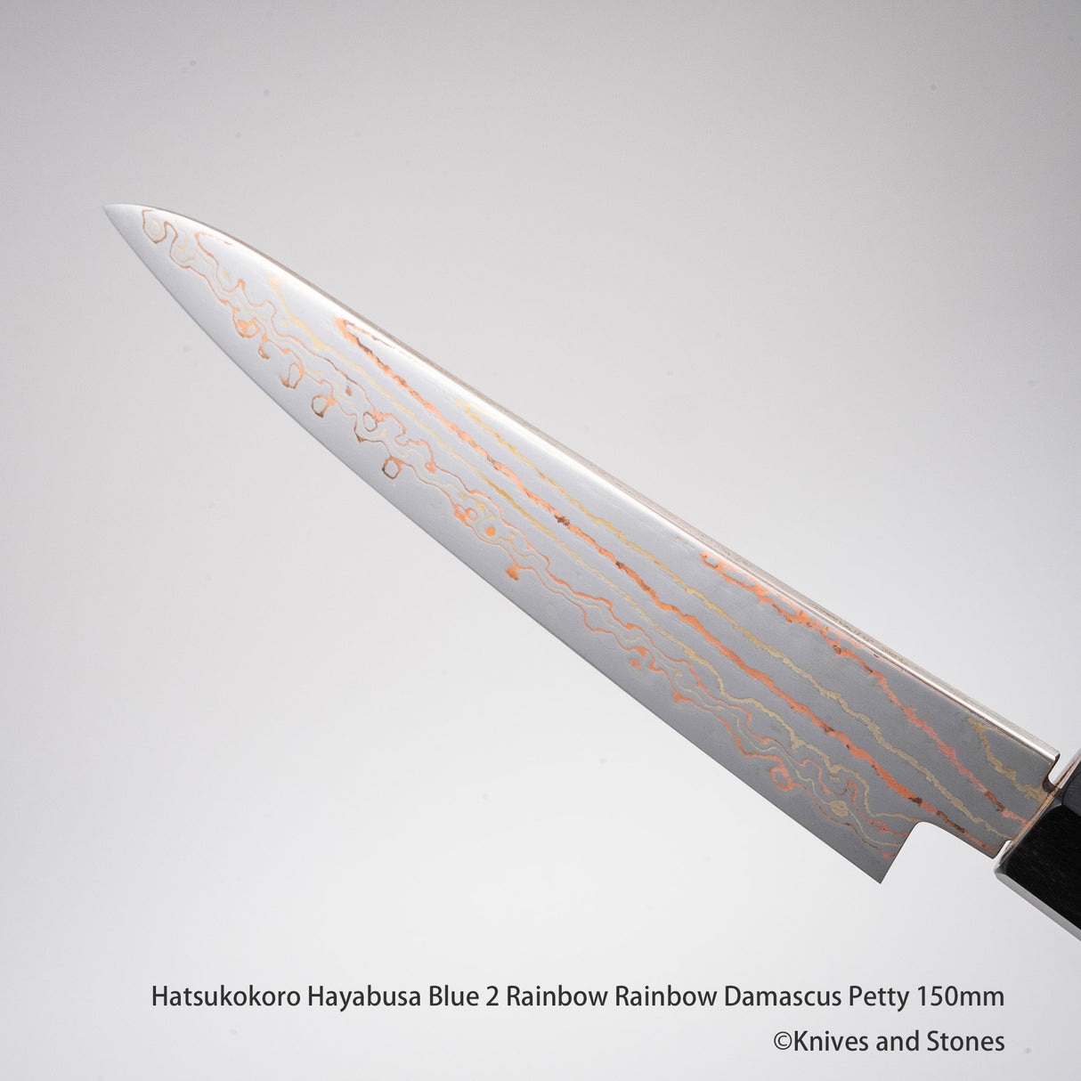 하츠코코로 하야부사 청2강 레인보우 다마스커스 페티 150mm