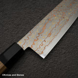 하츠코코로 하야부사 청2강 레인보우 다마스커스 산토쿠(다용도칼) 180mm