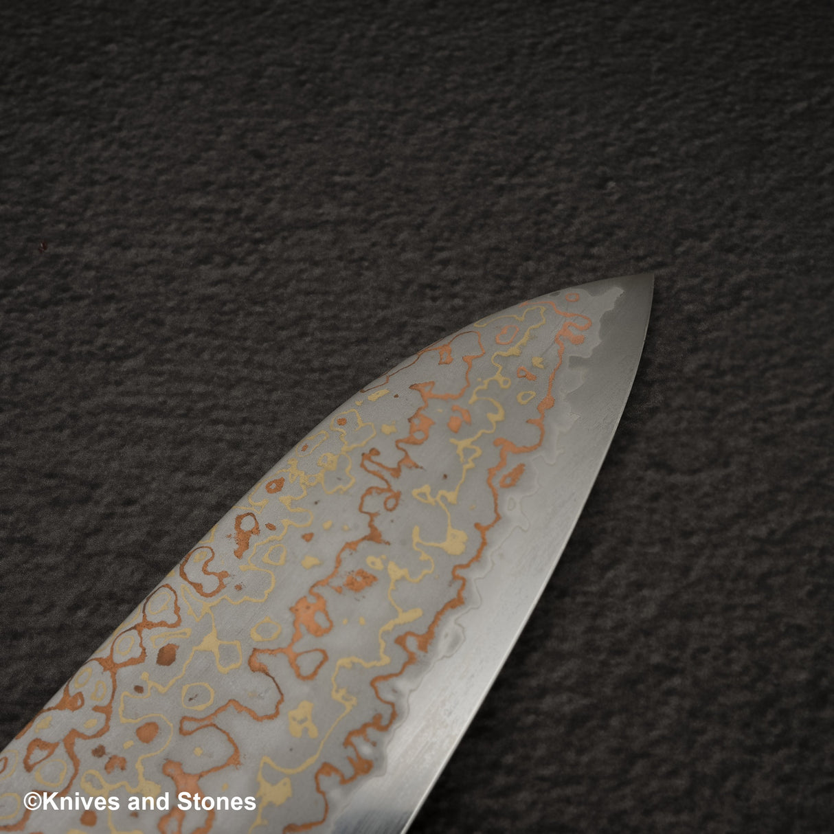 하츠코코로 하야부사 청2강 레인보우 다마스커스 산토쿠(다용도칼) 180mm