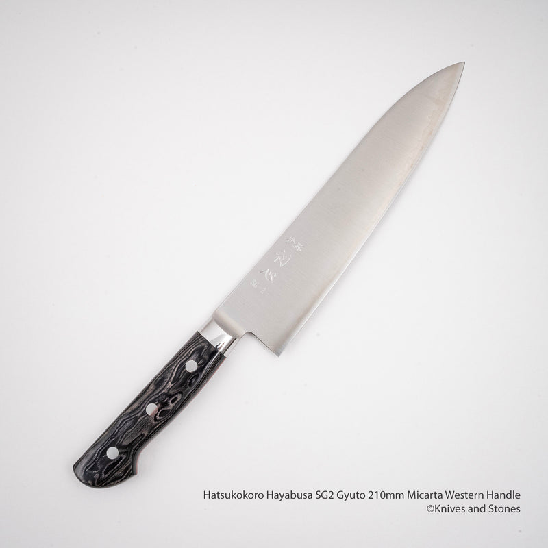하츠코코로 하야부사 SG2 규토(셰프나이프) 210mm 마이카르타 웨스턴핸들