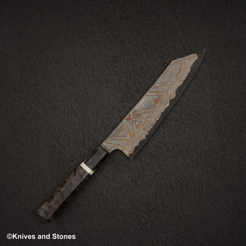 초심 하츠코코로 x 니가라 이로도리 청2강 레인보우 다마스커스 K팁 규토(셰프나이프) 210mm