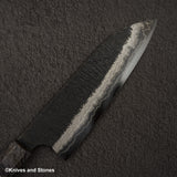Hatsukokoro Itadaki Blue2 & White2 Dual Core Damasccus Tsushime Santoku 180 mm with Saya