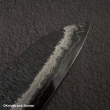 Hatsukokoro Itadaki Blue2 & White2 Dual Core Damasccus Tsushime Santoku 180 mm with Saya
