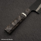Hatsukokoro Itadaki Blue2 & White2 Dual Core Damasccus Tsushime Santoku 180 mm with Saya