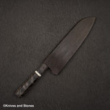 Hatsukokoro Itadaki Blue2 & White2 Dual Core Damasccus Tsushime Santoku 180 mm with Saya