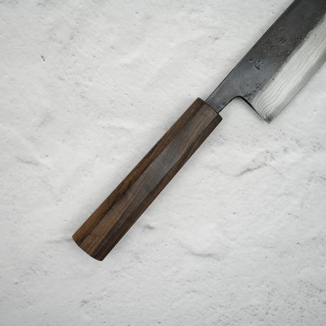 하츠코코로 쿠모카케 청2강 쿠로우치 다마스커스 규토(셰프나이프) 240mm 블랙 차카테 핸들