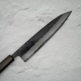 Hatsukokoro Kumokage Blue 2 Kurouchi Damascus Gyuto 240mm Black Chacate Handle