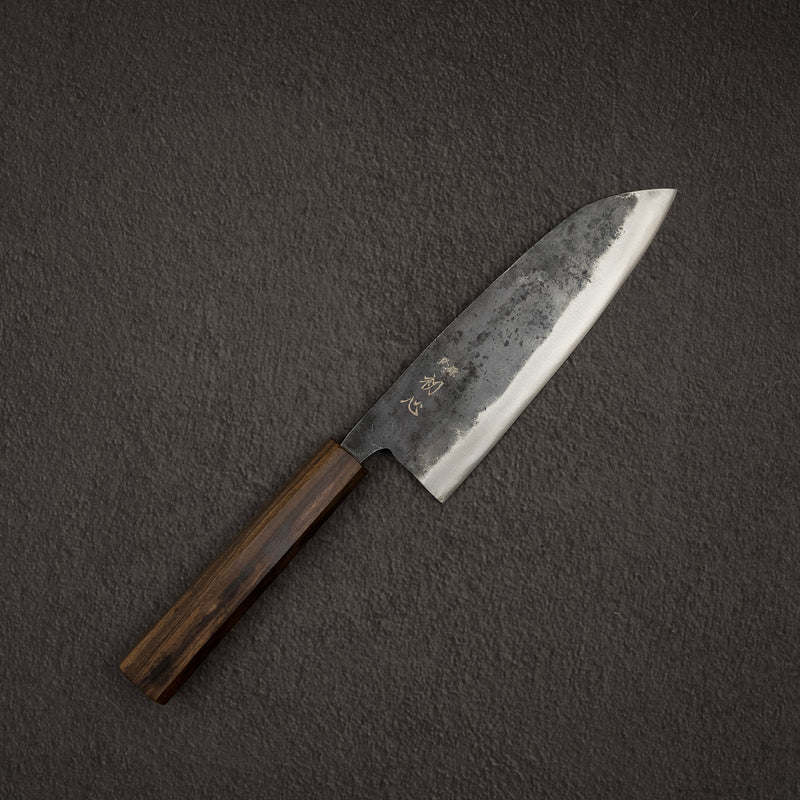 하츠코코로 쿠로가네 청2강 쿠로우치 산토쿠(다용도칼) 165mm 블랙 차카테