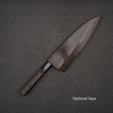 Hatsukokoro Kurokaze Blue 2 Kurouchi Deba 165mm Double Bevel