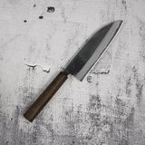 Motokyuuichi Kurosagi AS KU Santoku 165mm Kurouchi by Hatsukokoro Black Chacate