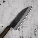 Motokyuuichi Kurosagi AS KU Santoku 165mm Kurouchi by Hatsukokoro Black Chacate
