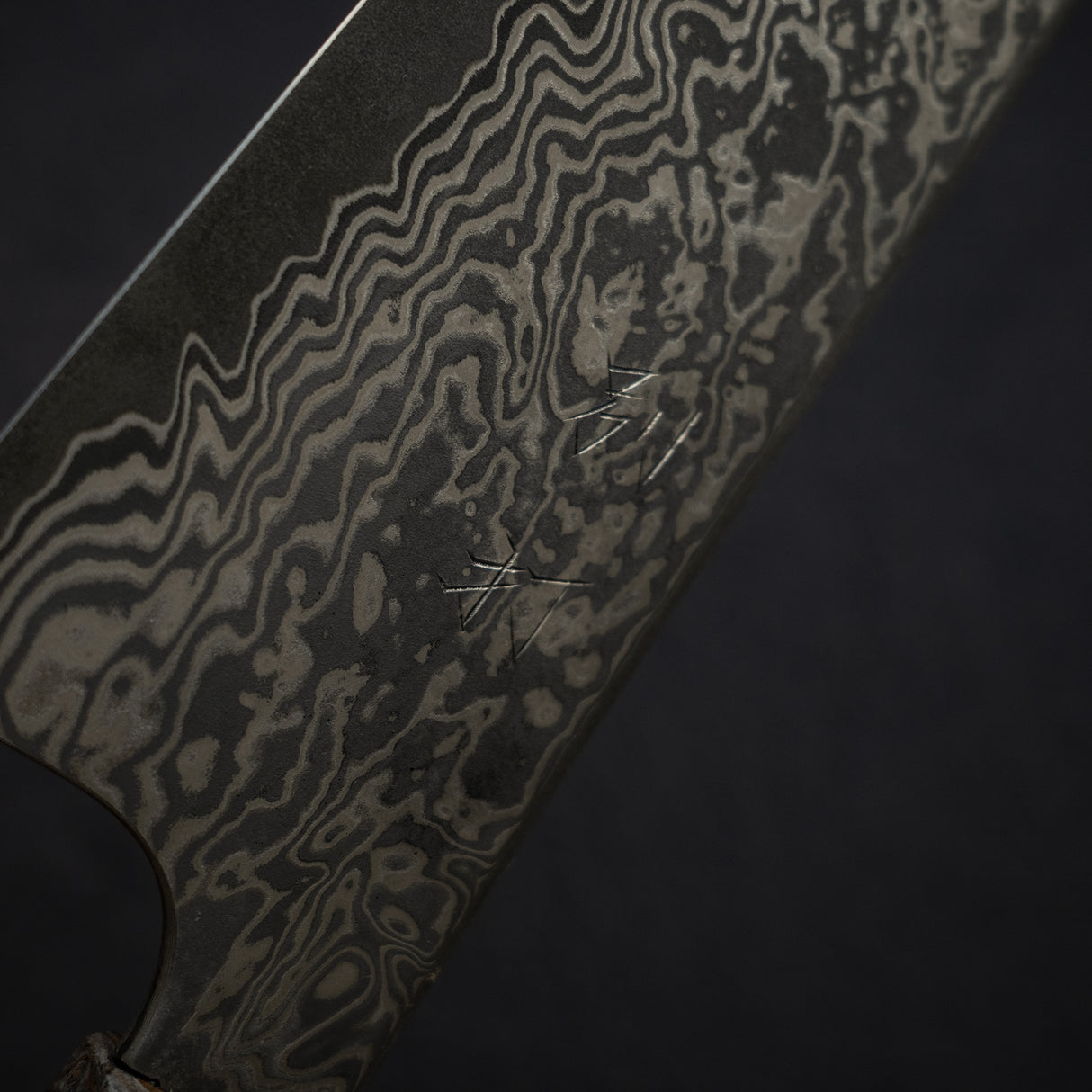 Hatsukokoro x Nigara Yorokobi Full Polish SLD K-tip Gyuto 210mm Black Damascus Birch
