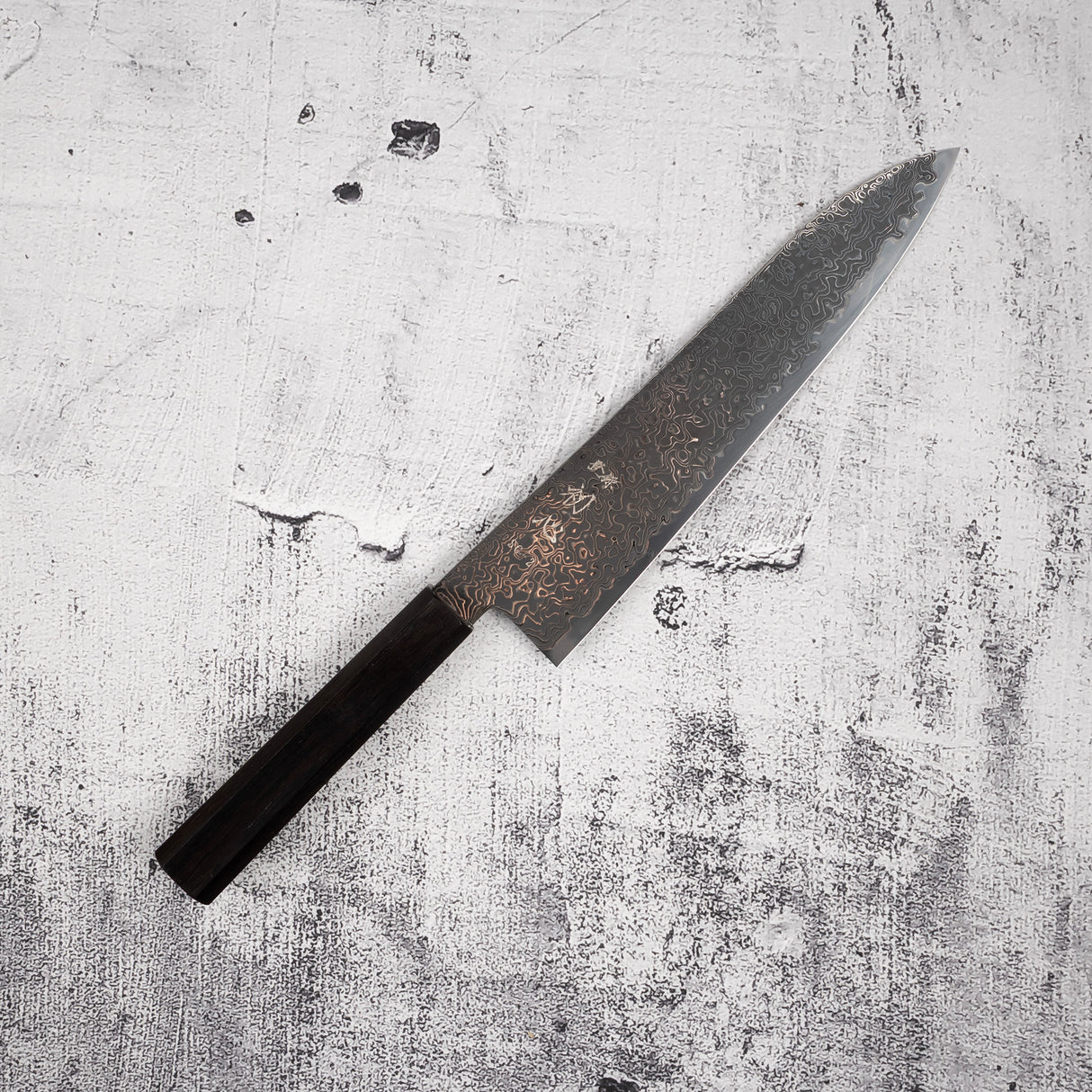 하츠코코로 류효 SG2 블랙 다마스커스 규토(셰프나이프) 210mm 에보니 핸들