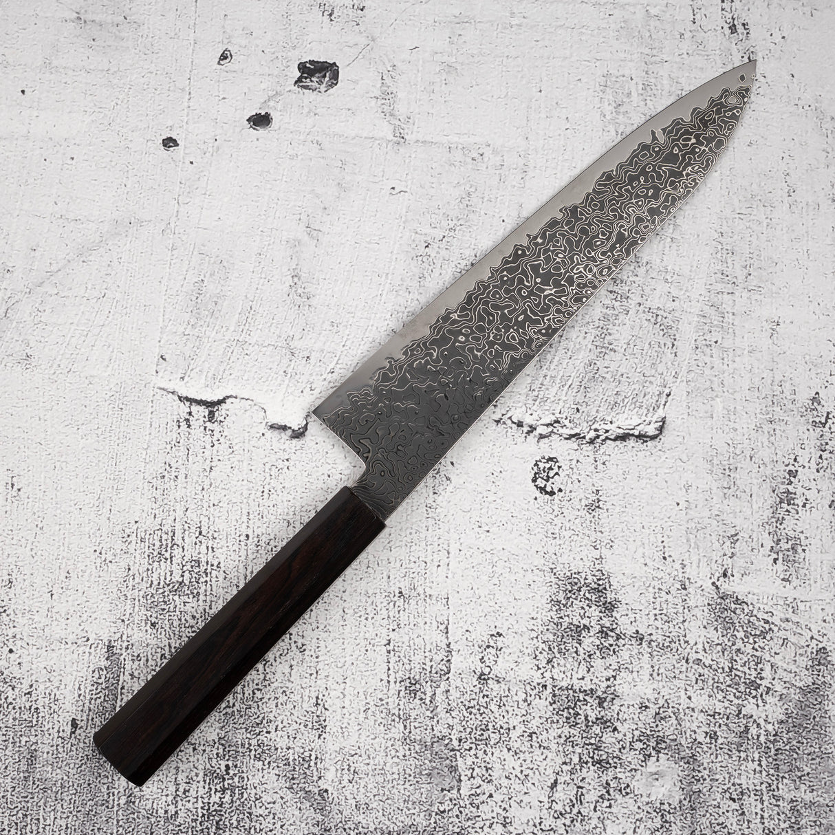 하츠코코로 류효 SG2 블랙 다마스커스 규토(셰프나이프) 210mm 에보니 핸들