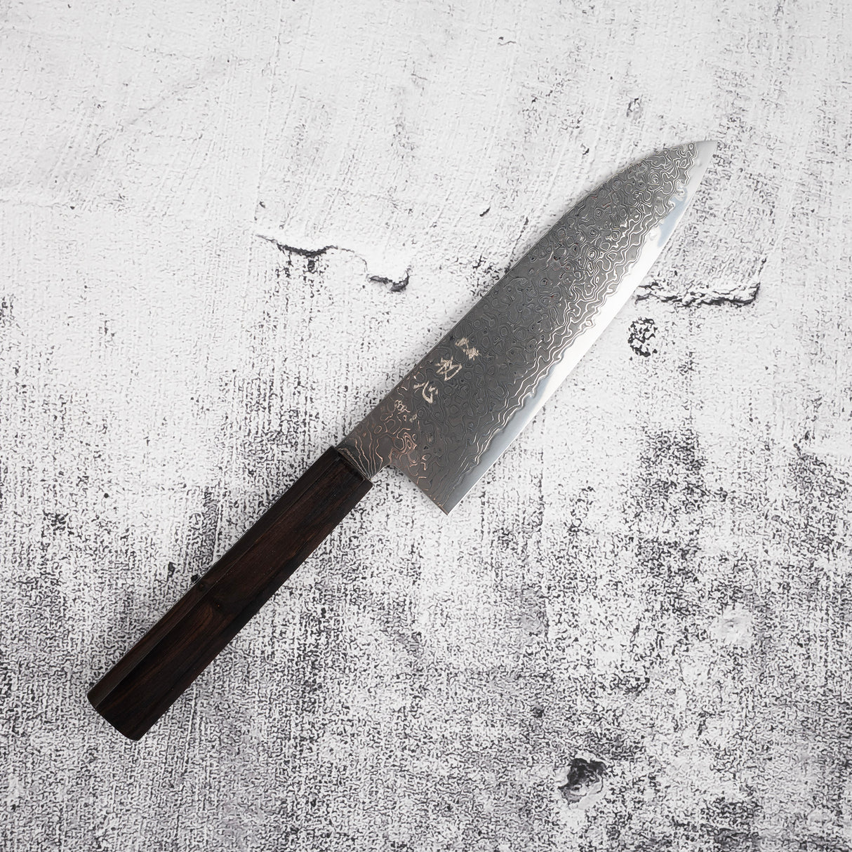 하츠코코로 류효 SG2 블랙 다마스커스 산토쿠(다용도칼) 180mm