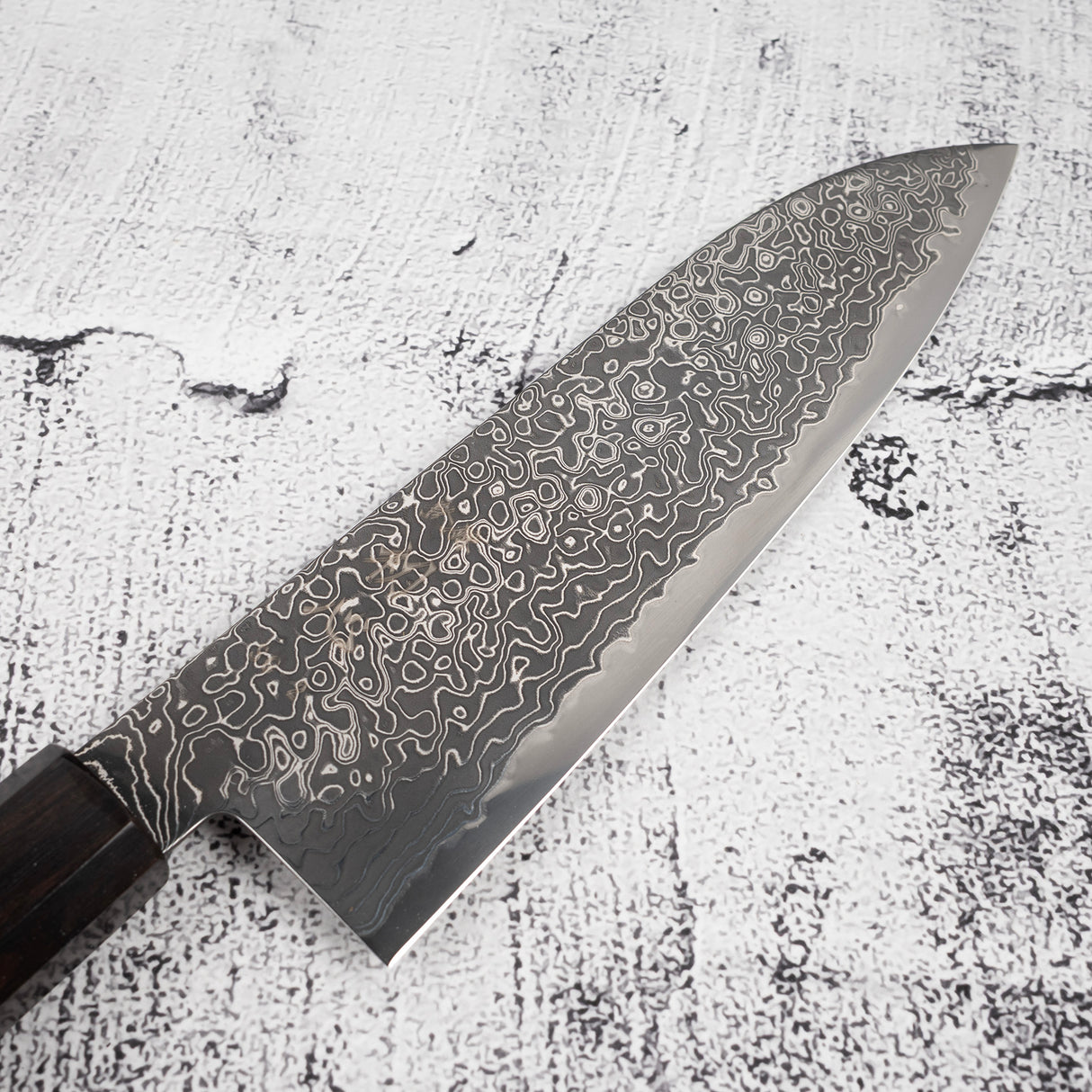 하츠코코로 류효 SG2 블랙 다마스커스 산토쿠(다용도칼) 180mm