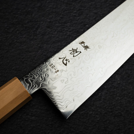 Hatsukokoro Ryuhyo SG2 Damascus Gyuto 240mm, Olivewood Handle