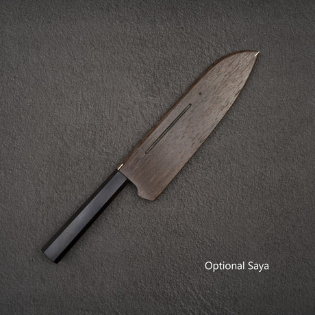 Hatsukokoro x Yoshikane SKD Nashiji Santoku 170mm Ebony Handle