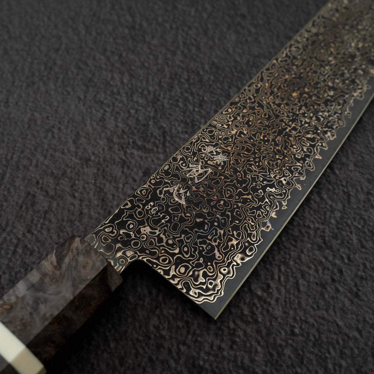 Hatsukokoro Saihyo SG2 Kurozome Black Damascus Gyuto 240mm Birch Handle