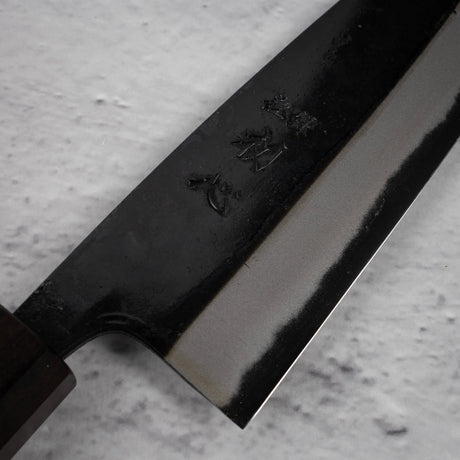 Hatsukokoro Shikkoku Blue 2 Kurouchi Santoku 165mm Ebony Handle