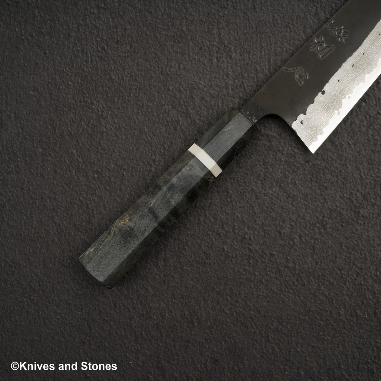 Hatsukokoro Shinkiro Aogami Super K-tip Gyuto 240mm Damascus Kurouchi Birch Handle