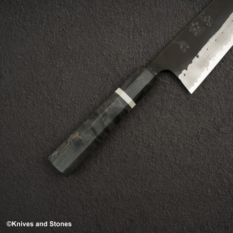 Hatsukokoro Shinkiro Aogami Super K-tip Gyuto 240mm Damascus Kurouchi Birch Handle