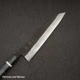 Hatsukokoro Shinkiro Aogami Super K-tip Gyuto 240mm Damascus Kurouchi Birch Handle