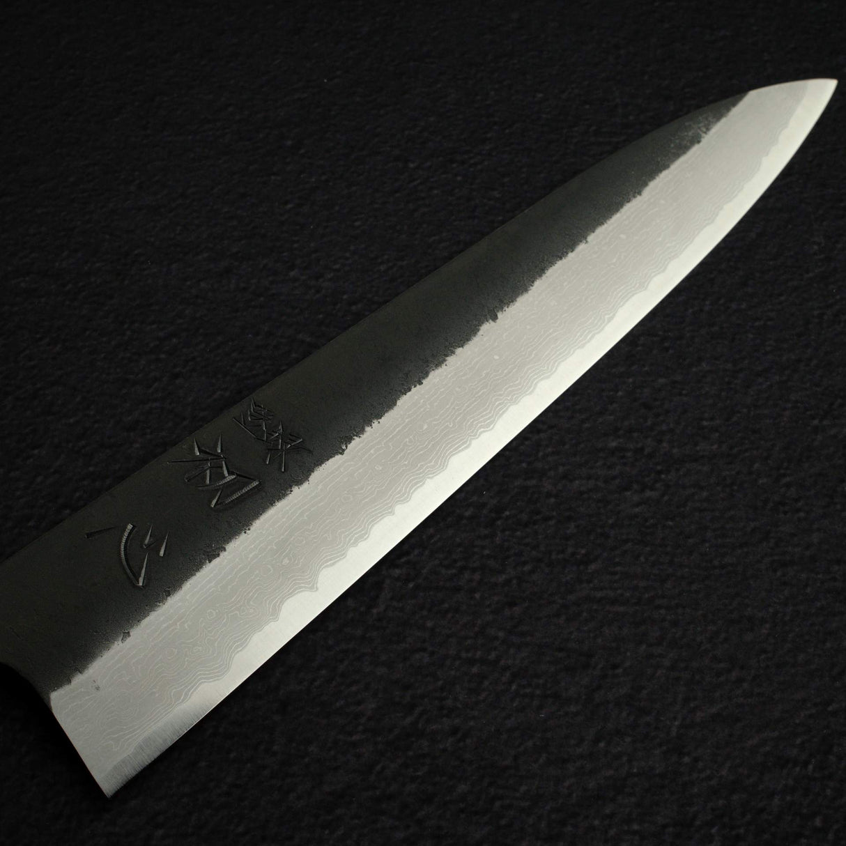 Hatsukokoro Shinkiro Aogami Super Gyuto 240mm Damascus Kurouchi Birch Handle