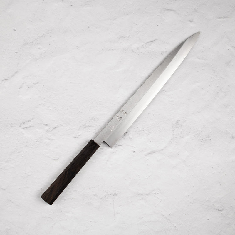 하츠코코로 x 묘진 시라사기 은삼강 야나기바(사시미칼) 300mm