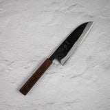 Hatsukokoro Sumi Blue 2 Kurouchi Santoku 165mm Black Chacate Handle
